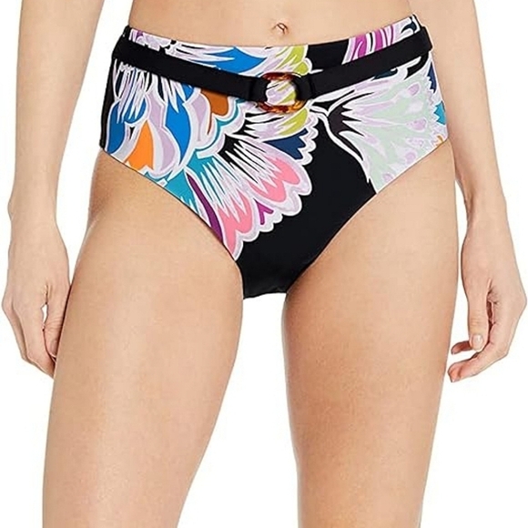 *Set* Trina Turk Seychelles Floral Bandeau Top High-Waisted Bottom Bikini Set - Picture 4 of 14